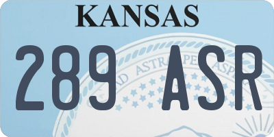 KS license plate 289ASR