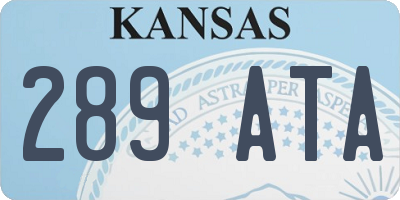 KS license plate 289ATA