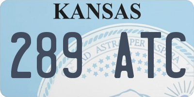 KS license plate 289ATC