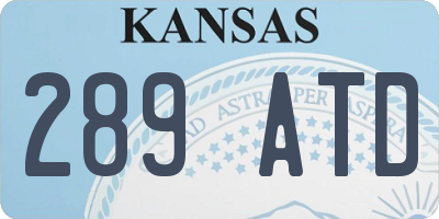 KS license plate 289ATD