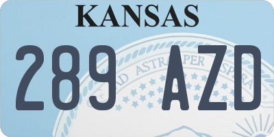 KS license plate 289AZD