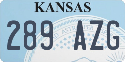 KS license plate 289AZG
