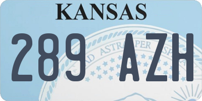 KS license plate 289AZH