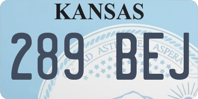KS license plate 289BEJ
