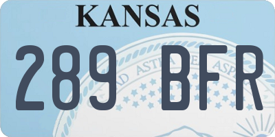 KS license plate 289BFR