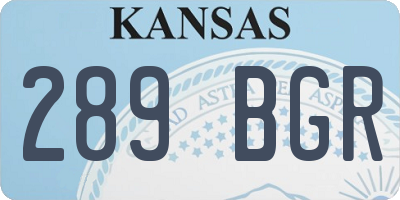 KS license plate 289BGR