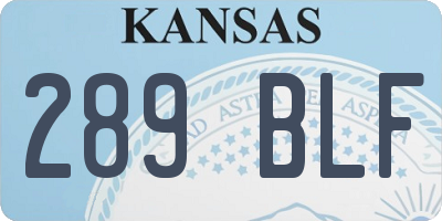 KS license plate 289BLF