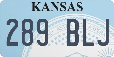 KS license plate 289BLJ
