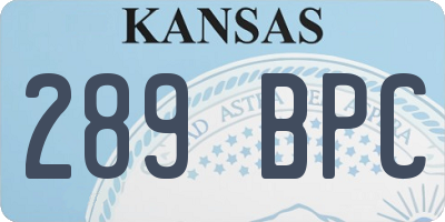 KS license plate 289BPC