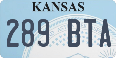 KS license plate 289BTA