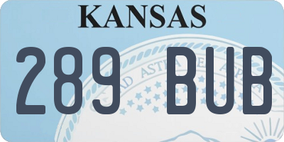 KS license plate 289BUB