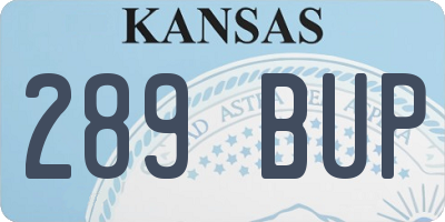 KS license plate 289BUP