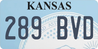 KS license plate 289BVD
