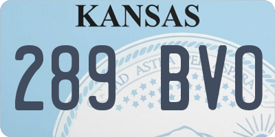 KS license plate 289BVO