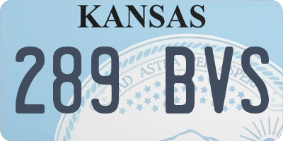 KS license plate 289BVS