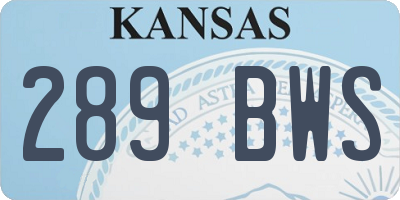 KS license plate 289BWS