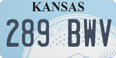 KS license plate 289BWV