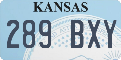 KS license plate 289BXY