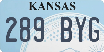 KS license plate 289BYG
