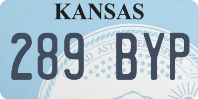 KS license plate 289BYP