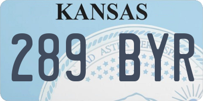 KS license plate 289BYR