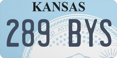 KS license plate 289BYS