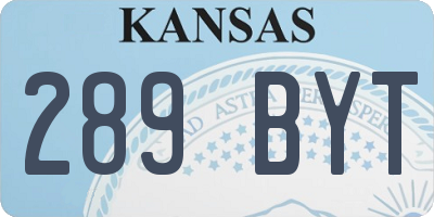 KS license plate 289BYT