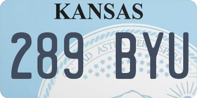 KS license plate 289BYU