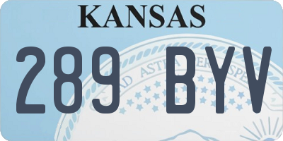 KS license plate 289BYV