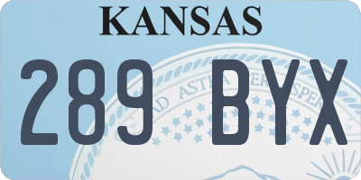 KS license plate 289BYX