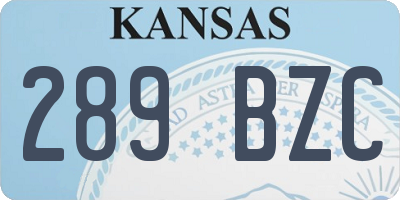 KS license plate 289BZC