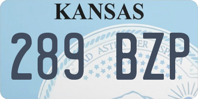 KS license plate 289BZP