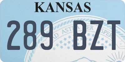 KS license plate 289BZT