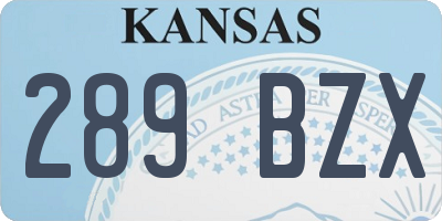 KS license plate 289BZX