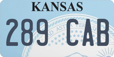 KS license plate 289CAB