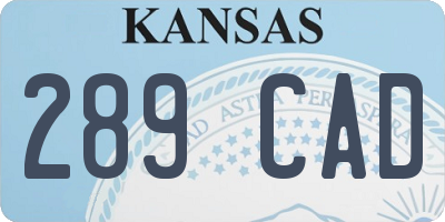 KS license plate 289CAD