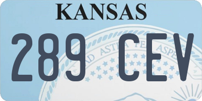 KS license plate 289CEV