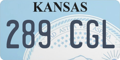 KS license plate 289CGL