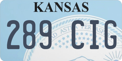 KS license plate 289CIG