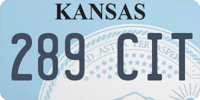 KS license plate 289CIT