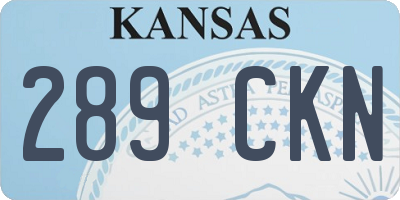 KS license plate 289CKN