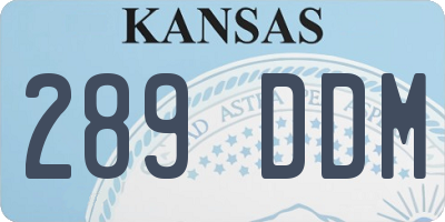 KS license plate 289DDM