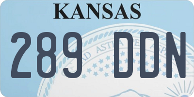 KS license plate 289DDN