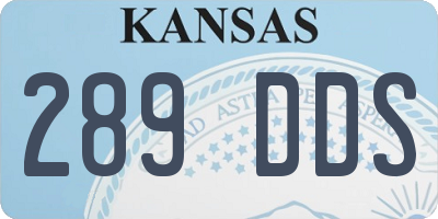 KS license plate 289DDS