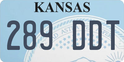 KS license plate 289DDT