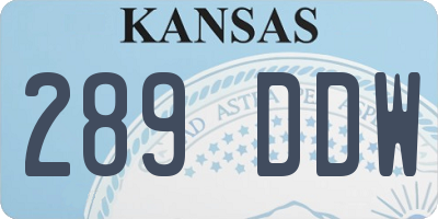KS license plate 289DDW
