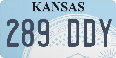 KS license plate 289DDY