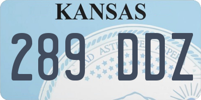 KS license plate 289DDZ