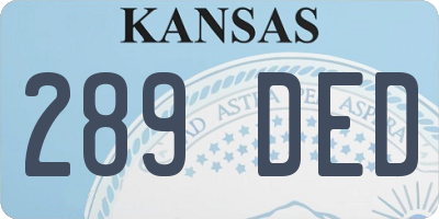 KS license plate 289DED