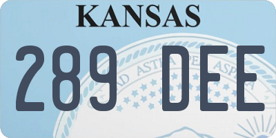 KS license plate 289DEE
